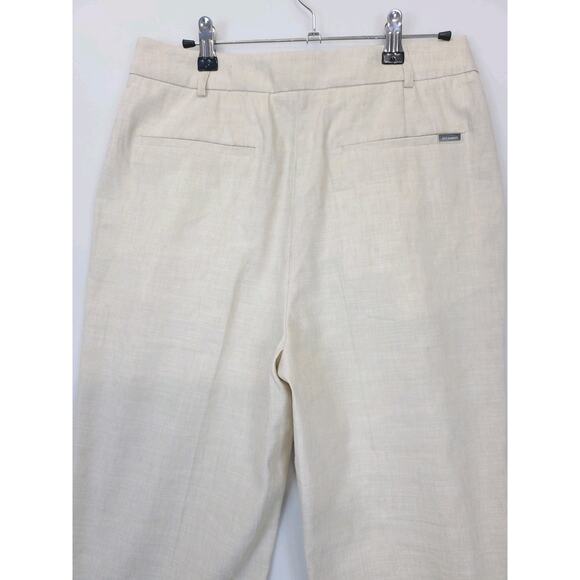 AllSaints Whitney Linen Blend Straight Ankle Trousers Women 4 Neutral Beige - Picture 14 of 15